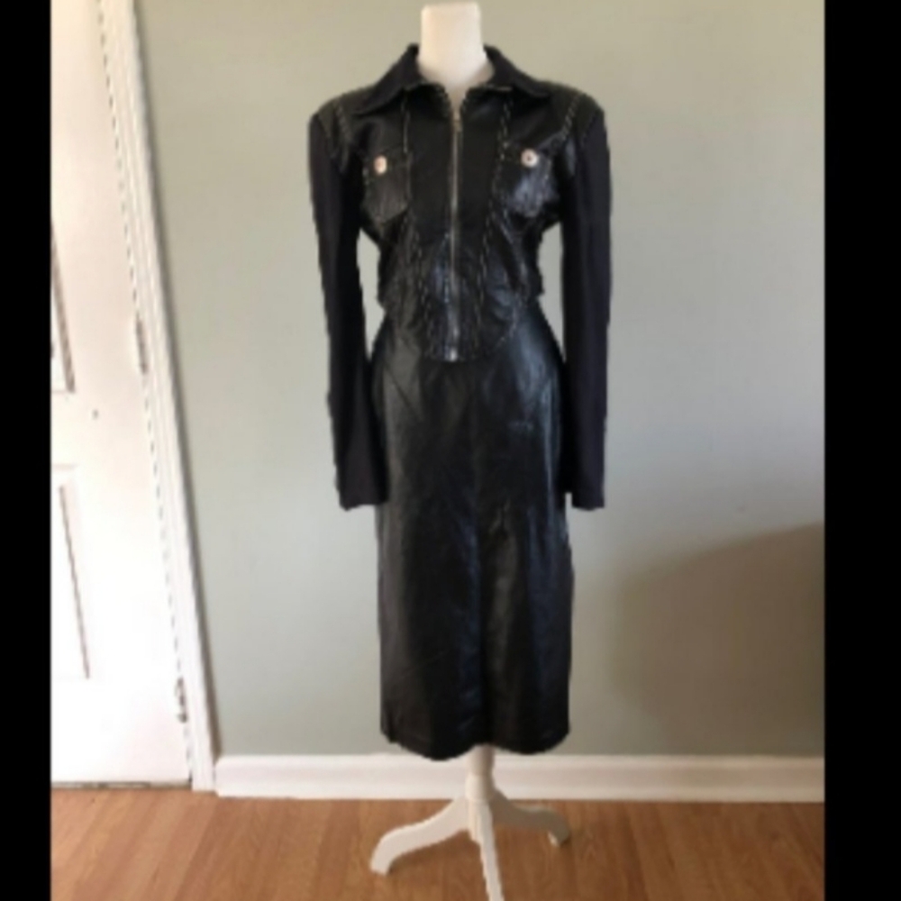 Vintage 1990s Leather Corset Motocycle Jacket